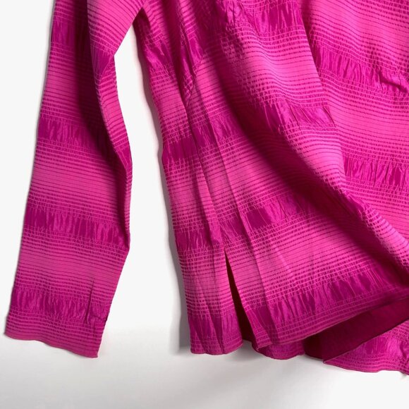 RACHEL COMEY Varda Top Seersucker High Neck Blouse Silk Cotton Blend Pink 8 NWT - Picture 3 of 9